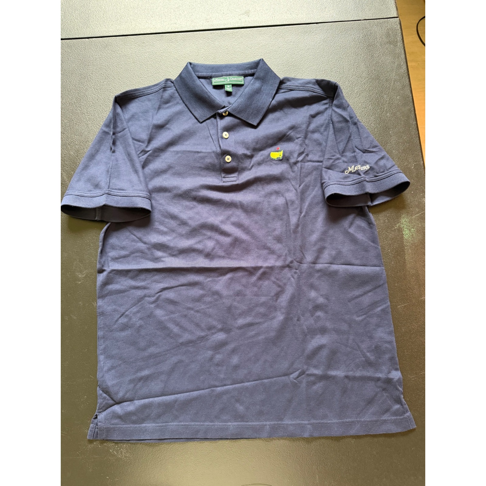 Masters Collection Navy Blue Pima Cotton Polo Shirt Mens Medium Golf Tournament